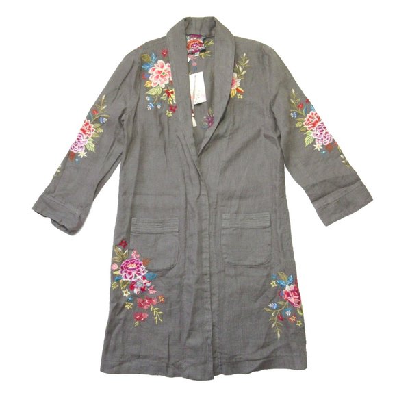 Johnny Was Amara Heavy Linen Coat Shale - J49620-1